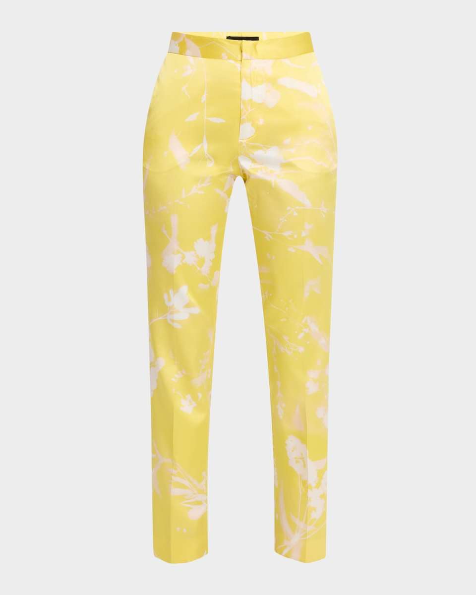 Tilia Cropped Floral-Print Trousers